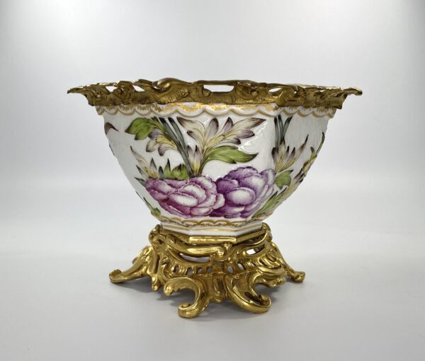 Paris porcelain bowl with ormolu mounts, c. 1880.