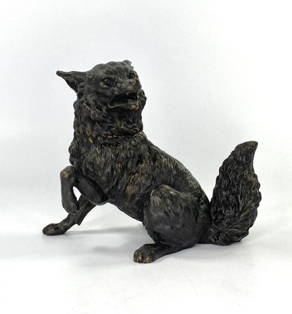 Austrian bronze Fox inkwell, c. 1890.