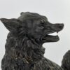 Austrian bronze Fox inkwell, c. 1890. closeup face