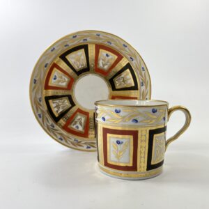 Coalport porcelain coffee can & saucer, c. 1810