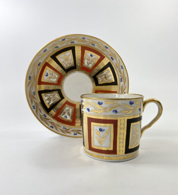 034C98E2-A25C-4A8F-89E7-22055B4CAD8B Coalport porcelain coffee can & saucer, c. 1810