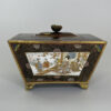 Japanese cloisonné koro & cover. c. 1890. Meiji Period. japanese people on box