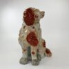 Pair Staffordshire pottery Spaniels, of large size, c. 1840. closeup
