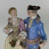 Meissen porcelain group of a couple, c. 1870. neck