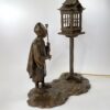 Japanese bronze lamp, signed Yoshitani, 美谷特製. Meiji Period.