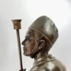 Japanese bronze lamp, signed Yoshitani, 美谷特製. Meiji Period.