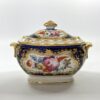 Coalport porcelain sucrier and cover, c. 1830. front facing flower