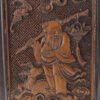 Chinese jade and boxwood table screen. ‘Shoulao’, early 19th. C.