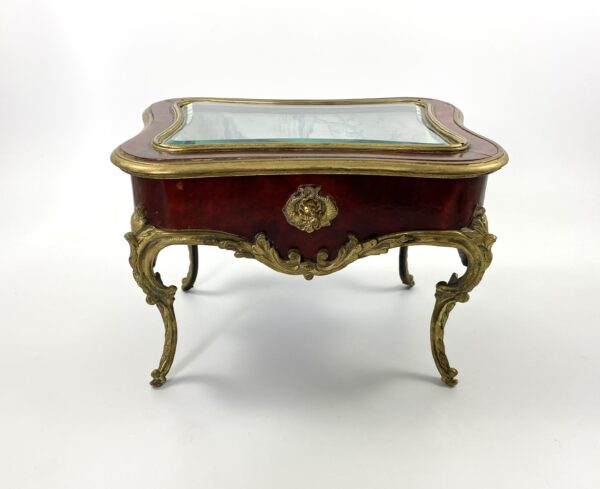 French miniature tortoiseshell table bijouterie cabinet, c. 1900. French miniature tortoiseshell table bijouterie cabinet, c. 1900.