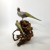 Japanese silver and enamel Pheasants okimono, Meiji Period Japanese silver and enamel Pheasants okimono, Meiji Period