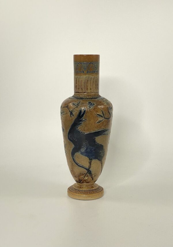 Martin Brothers ‘Herons’ vase, dated 1874