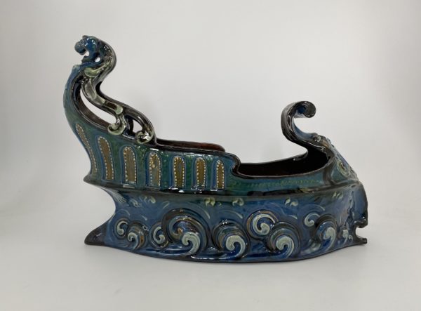 C.H. Brannam of Barum pottery galleon vase, dated 1903 C.H. Brannam of Barum pottery galleon vase, dated 1903
