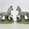 Staffordshire pair of Zebra. Thomas Parr factory, c. 1860