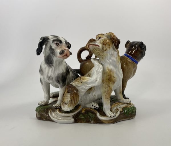 Meissen porcelain group of dogs, c. 1870
