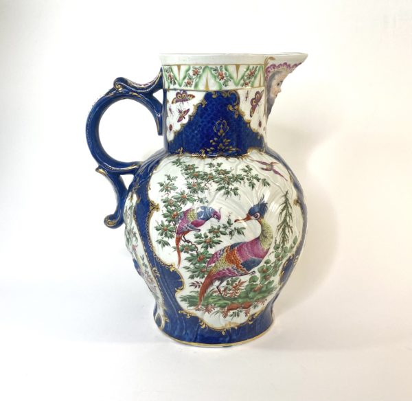 Worcester Blue Scale ground ‘Exotic Birds’ jug