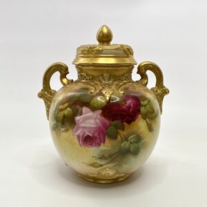 Royal Worcester pot pourri. Roses, F.Harper, d. 1919.
