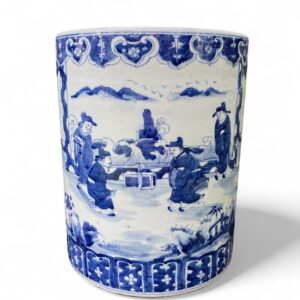 Chinese porcelain large brush pot, c. 1880, Qing Dynasty.