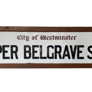 Upper Belgrave Street, London SW1, vitriolite glass street sign, c. 1910.