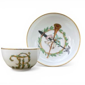 Berlin porcelain cup and saucer, Frederick the Great, c. 1775.