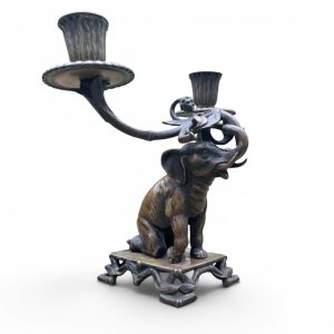 French bronze elephant candelabrum, c. 1870.