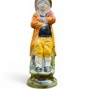 Prattware pottery figure of Winter, Staffordshire, c. 1800.
