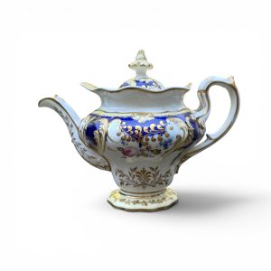 English porcelain rococo teapot, c. 1840.