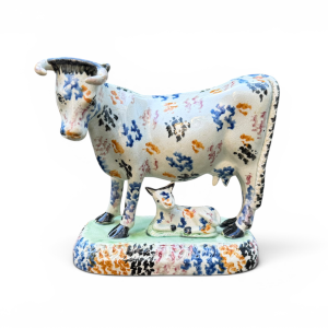 Yorkshire Potteries Prattware cow group, c. 1830.