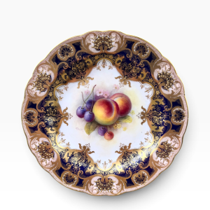 Royal Worcester Fruit plate, Albert Shuck, dated 1924.