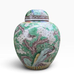 Chinese porcelain ginger jar & cover, c. 1880. Qing Dynasty.