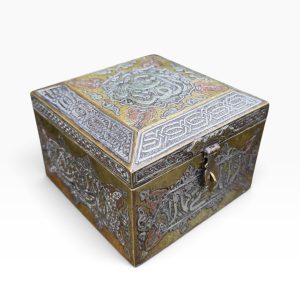 Mamluk style brass Quran casket, Damascus, c. 1900.