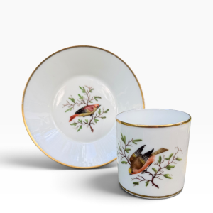 Amstel porcelain coffee can & saucer, Holland, c. 1800.
